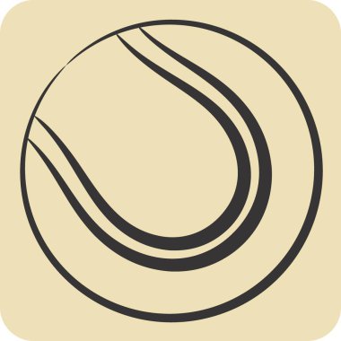 İkon Tenis Topu. Tenis Spor Sembolü ile ilgili. El çizimi tarzı. Basit tasarım çizimi