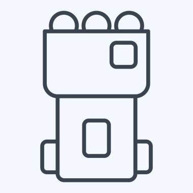 İkon Tenis Makinesi. Tenis Spor Sembolü ile ilgili. Sıra tarzı. Basit tasarım çizimi