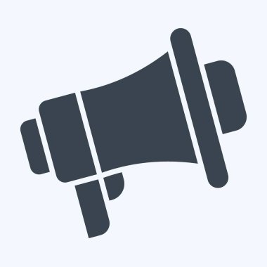 Simge megafonu. Tenis Spor Sembolü ile ilgili. Kabartma tarzı. Basit tasarım çizimi