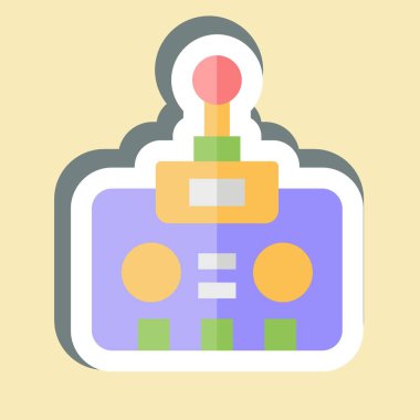 Çıkartma İHA Kontrolörü. Drone sembolüyle ilgili. Basit tasarım çizimi