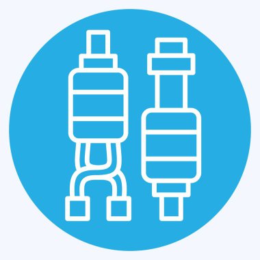 Simge Yedek Motor. Drone sembolüyle ilgili. Mavi gözlü. Basit tasarım çizimi