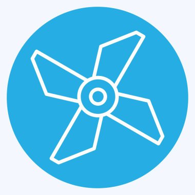 Icon Drone Blades. Drone sembolüyle ilgili. Mavi gözlü. Basit tasarım çizimi