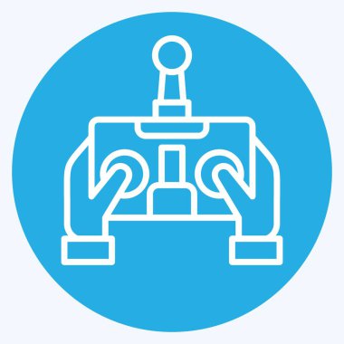 Simge Kontrol. Drone sembolüyle ilgili. Mavi gözlü. Basit tasarım çizimi