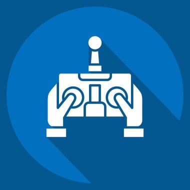 Simge Kontrol. Drone sembolüyle ilgili. Uzun gölge tarzı. Basit tasarım çizimi