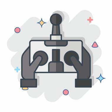 Simge Kontrol. Drone sembolüyle ilgili. Çizgi roman. Basit tasarım çizimi