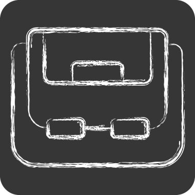 Simge Omuz Torbası. Drone sembolüyle ilgili. Tebeşir stili. Basit tasarım çizimi