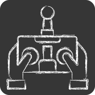 Simge Kontrol. Drone sembolüyle ilgili. Tebeşir stili. Basit tasarım çizimi