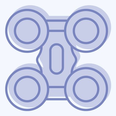 Simge Avlusu Helikopteri. Drone sembolüyle ilgili. İki ton stili. Basit tasarım çizimi