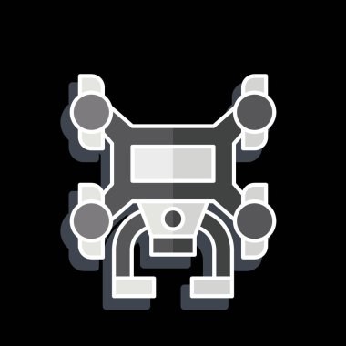 Icon Drone. Drone sembolüyle ilgili. Parlak bir stil. Basit tasarım çizimi