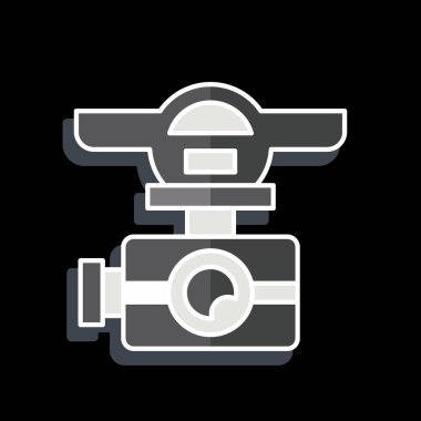 Icon Drone Kamerası. Drone sembolüyle ilgili. Parlak bir stil. Basit tasarım çizimi