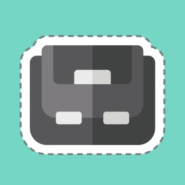 Çıkartma çizgisi Omuz Çantası 'nı kesti. Drone sembolüyle ilgili. Basit tasarım çizimi