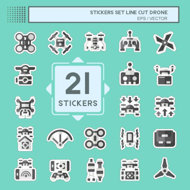 Çıkartma hattı kesildi, İHA ayarlandı. Teknoloji sembolüyle ilgili. Basit tasarım çizimi