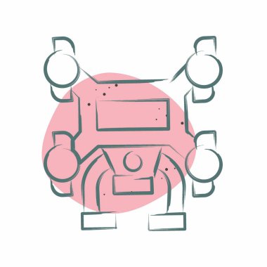 Icon Drone. Drone sembolüyle ilgili. Renkli Leke Biçimi. Basit tasarım çizimi