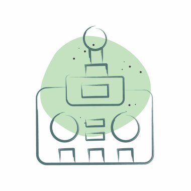 Simge İHA Kontrolörü. Drone sembolüyle ilgili. Renkli Leke Biçimi. Basit tasarım çizimi