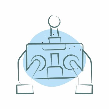 Simge Kontrol. Drone sembolüyle ilgili. Renkli Leke Biçimi. Basit tasarım çizimi