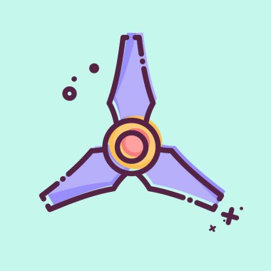 Simge Üç Bıçak Pervanesi. Drone sembolüyle ilgili. MBE tarzı. Basit tasarım çizimi