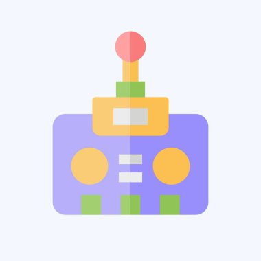 Simge İHA Kontrolörü. Drone sembolüyle ilgili. Düz stil. Basit tasarım çizimi