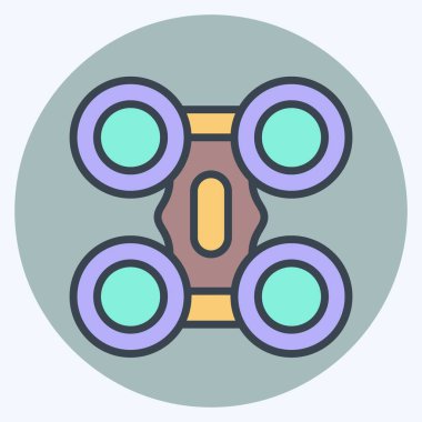 Simge Avlusu Helikopteri. Drone sembolüyle ilgili. renk arkadaşı stili. Basit tasarım çizimi