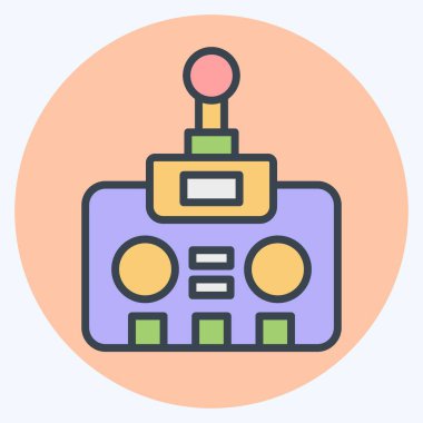 Simge İHA Kontrolörü. Drone sembolüyle ilgili. renk arkadaşı stili. Basit tasarım çizimi