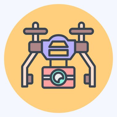 Icon Automatic Drone. related to Drone symbol. color mate style. simple design illustration clipart