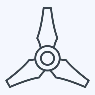 Simge Üç Bıçak Pervanesi. Drone sembolüyle ilgili. Sıra tarzı. Basit tasarım çizimi