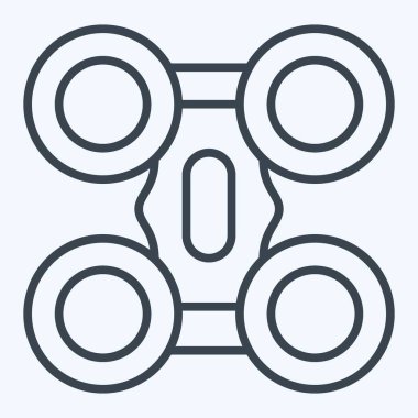 Icon Quad Copter. related to Drone symbol. line style. simple design illustration clipart