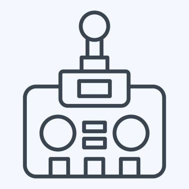 Simge İHA Kontrolörü. Drone sembolüyle ilgili. Sıra tarzı. Basit tasarım çizimi