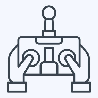 Simge Kontrol. Drone sembolüyle ilgili. Sıra tarzı. Basit tasarım çizimi