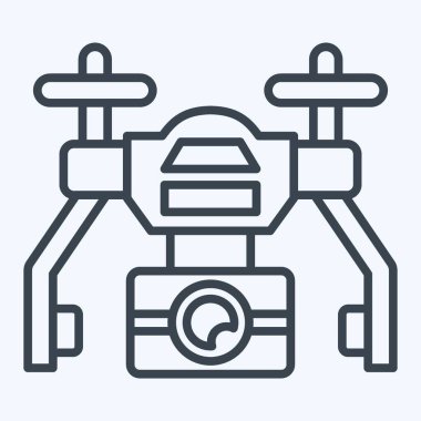 Icon Automatic Drone. related to Drone symbol. line style. simple design illustration clipart