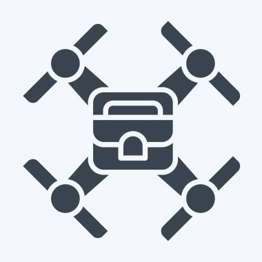 Simge Hava Gemisi. Drone sembolüyle ilgili. Kabartma tarzı. Basit tasarım çizimi