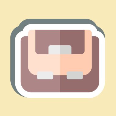 Etiketli Omuz Çantası. Drone sembolüyle ilgili. Basit tasarım çizimi