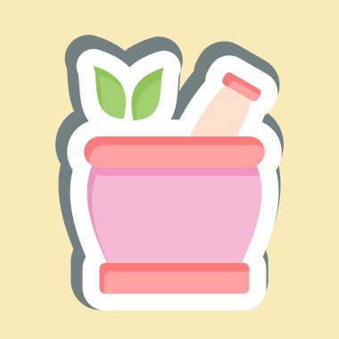 Etiketçi Naturopati. Tıbbi Uzmanlık Sembolü ile ilgili. Basit tasarım çizimi