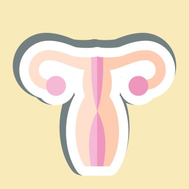 Etiket Jinekolojisi. Tıbbi Uzmanlık Sembolü ile ilgili. Basit tasarım çizimi