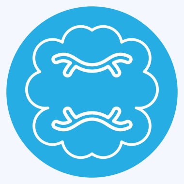 Simge İnsan Beyni. Tıbbi Uzmanlık Sembolü ile ilgili. Mavi gözlü. Basit tasarım çizimi