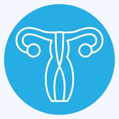 Simge jinekolojisi. Tıbbi Uzmanlık Sembolü ile ilgili. Mavi gözlü. Basit tasarım çizimi