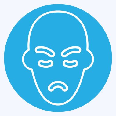 Simgesel Estetik Cerrahi. Tıbbi Uzmanlık Sembolü ile ilgili. Mavi gözlü. Basit tasarım çizimi