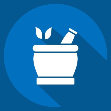 Simge Naturopati. Tıbbi Uzmanlık Sembolü ile ilgili. Uzun gölge tarzı. Basit tasarım çizimi