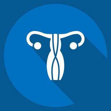 Simge jinekolojisi. Tıbbi Uzmanlık Sembolü ile ilgili. Uzun gölge tarzı. Basit tasarım çizimi