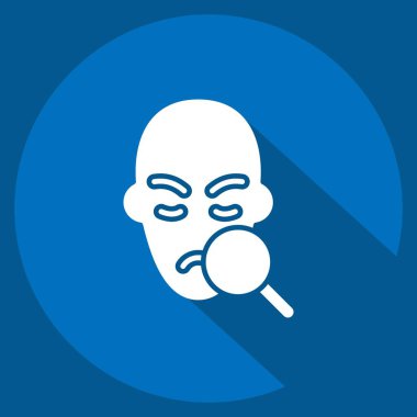 Tıbbi Uzmanlık Sembolü ile ilgili ikon Dermatoloji 2. Uzun gölge tarzı. Basit tasarım çizimi