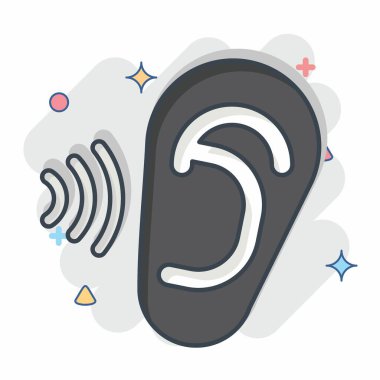 İkon Otoloji. Tıbbi Uzmanlık Sembolü ile ilgili. Çizgi roman. Basit tasarım çizimi