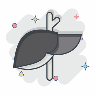 İkon Hepatoloji. Tıbbi Uzmanlık Sembolü ile ilgili. Çizgi roman. Basit tasarım çizimi