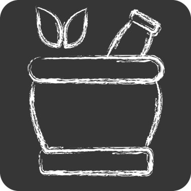 Simge Naturopati. Tıbbi Uzmanlık Sembolü ile ilgili. Tebeşir stili. Basit tasarım çizimi