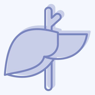 İkon Hepatoloji. Tıbbi Uzmanlık Sembolü ile ilgili. İki ton stili. Basit tasarım çizimi