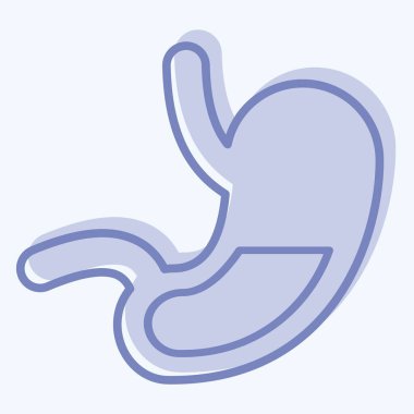 İkon Gastroenteroloji. Tıbbi Uzmanlık Sembolü ile ilgili. İki ton stili. Basit tasarım çizimi