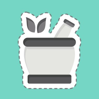 Çıkartma çizgisi Naturopati 'yi kesti. Tıbbi Uzmanlık Sembolü ile ilgili. Basit tasarım çizimi