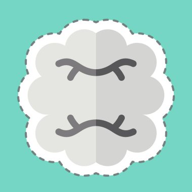 Çıkartma çizgisi İnsan Beyni 'ni kesti. Tıbbi Uzmanlık Sembolü ile ilgili. Basit tasarım çizimi