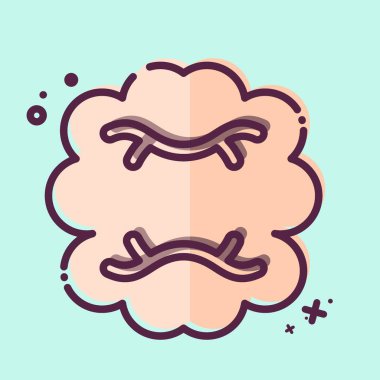 Simge İnsan Beyni. Tıbbi Uzmanlık Sembolü ile ilgili. MBE tarzı. Basit tasarım çizimi