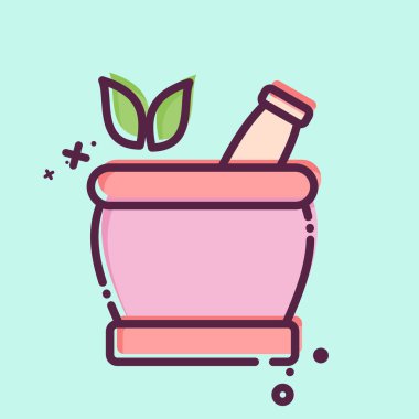 Simge Naturopati. Tıbbi Uzmanlık Sembolü ile ilgili. MBE tarzı. Basit tasarım çizimi