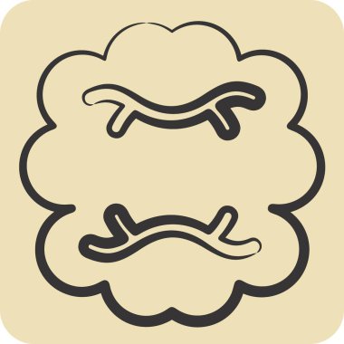 Simge İnsan Beyni. Tıbbi Uzmanlık Sembolü ile ilgili. El çizimi tarzı. Basit tasarım çizimi