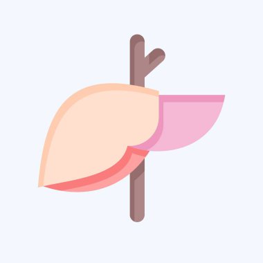 İkon Hepatoloji. Tıbbi Uzmanlık Sembolü ile ilgili. Düz stil. Basit tasarım çizimi